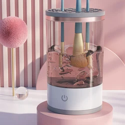 ZK30 3 In 1 Electric Makeup Brush Cleaner Automatic Spinner Brush Holder Stand Women Lazy Cleaning Brush Washer Quick Dry Tool