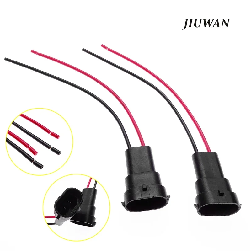 2 Pcs for H8 H9 H11 Harness Male Socket Adapter Car Headlight Wiring Harness Connector Fog Light Bulb Base Socket Cable Plug