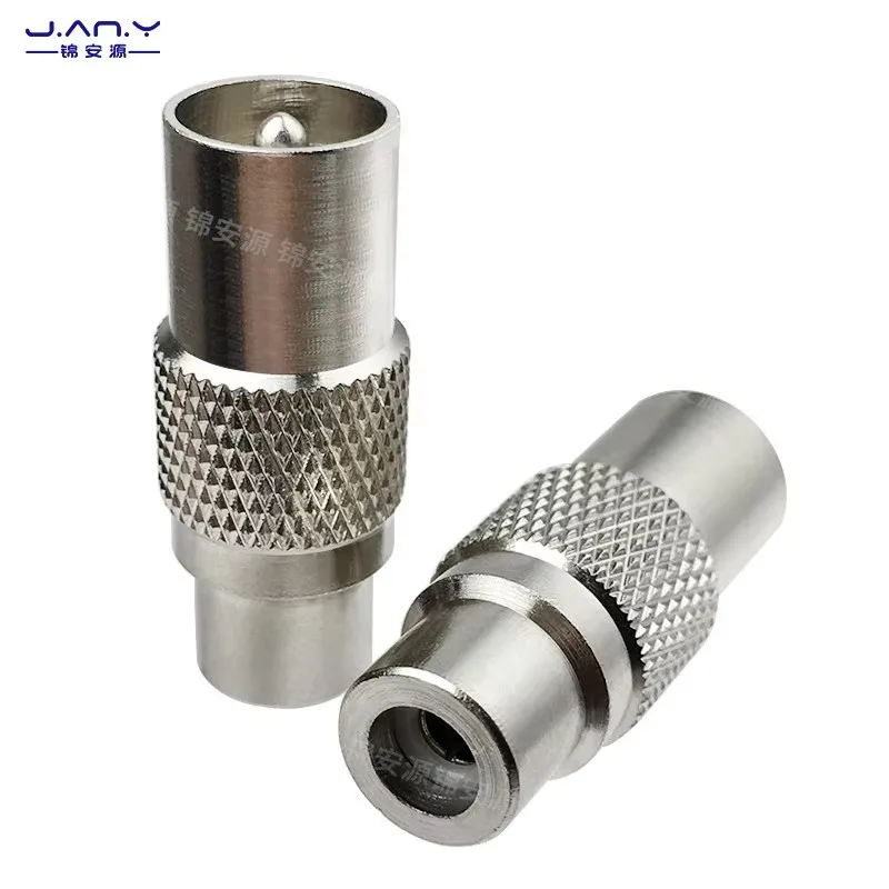 النحاس مطلي RCA أنثى تحويل 9.5TV كابل ذكر التلفزيون فك التشفير المكونات الدائرة المغلقة هوائي الترددات اللاسلكية الثورة AV لوتس أنثى