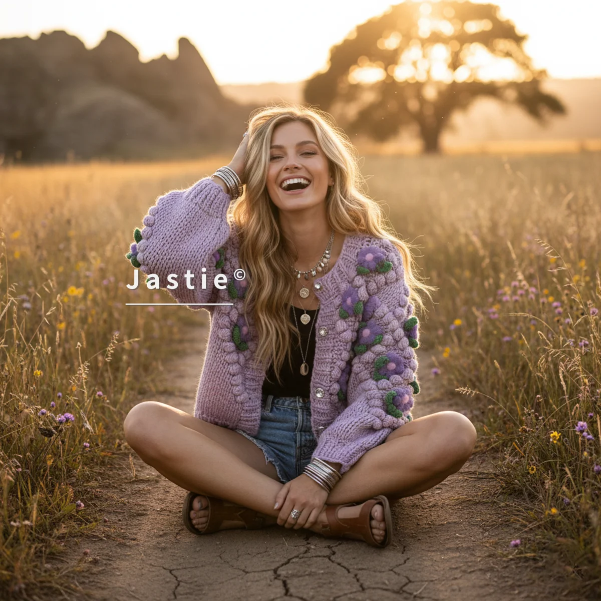 

Осень/зима 2026, новый женский свободный вязаный кардиган с круглым вырезом и длинными рукавами в стиле ретро, свитера, пальто, богемный свитер, кардиган