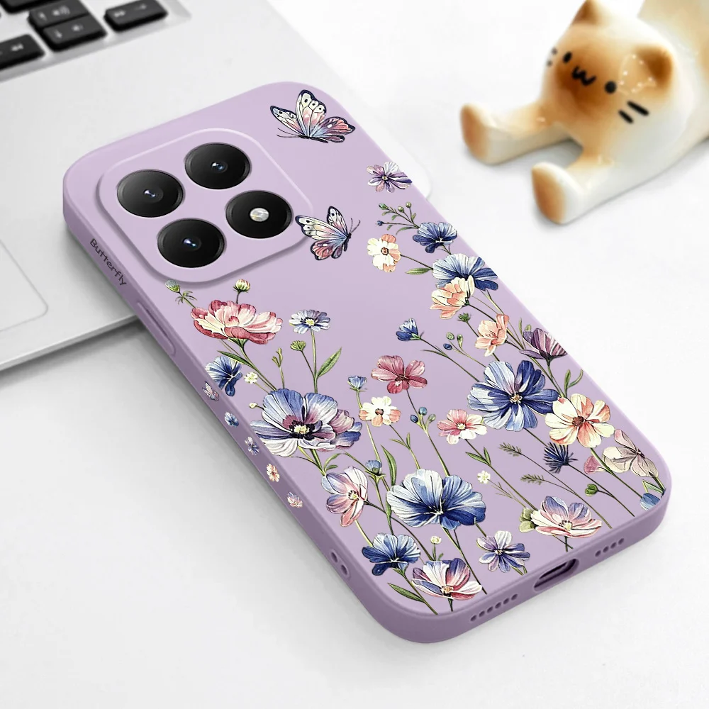 Coque de téléphone Butterfly Hush, étui souple en Silicone pour Xiaomi Poco X8 M8 F8 X7 M7 F7 X6 M6 F6 X5 M5 F5 Pro Max Ultra 4G 5G