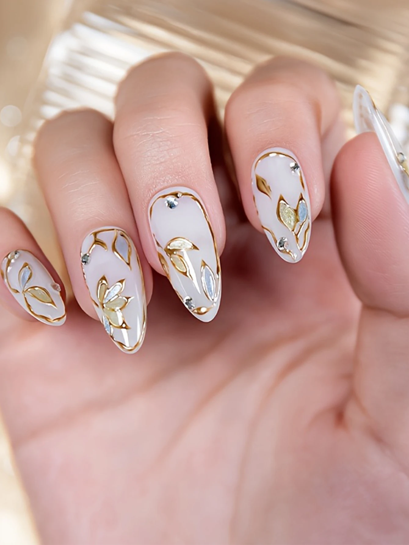 XEIJAYI 2pcs Metallic Painted Nail Gel Polish Nail Art Creative Elastic Metallic Painted Glue Painting Drawing Polish Emboss UV