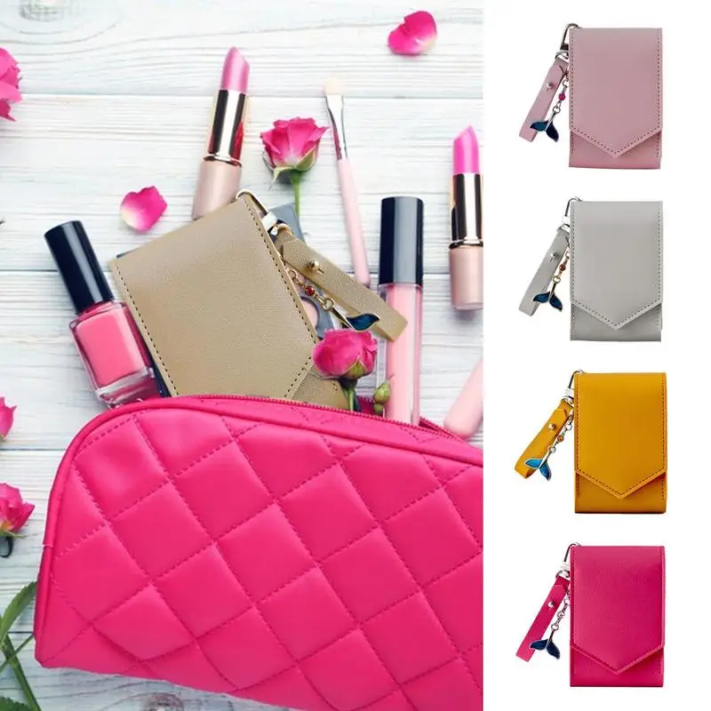 Mini bolsa de maquillaje con cierre automático, sin cremallera, impermeable, bolsillo de viaje, bolsa de cosméticos para almacenar lápiz labial