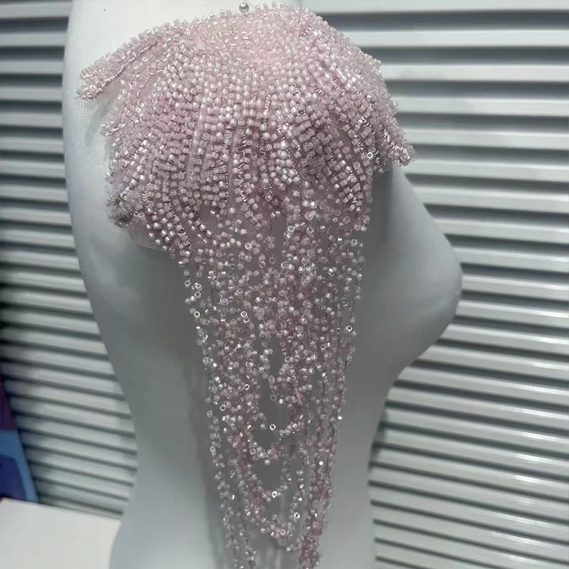 1pc Hand-sewn Sparkling Crystal Beads Flowers Waistbands Shoulders Wedding  Dress clothes DIY Patch - AliExpress 200000297