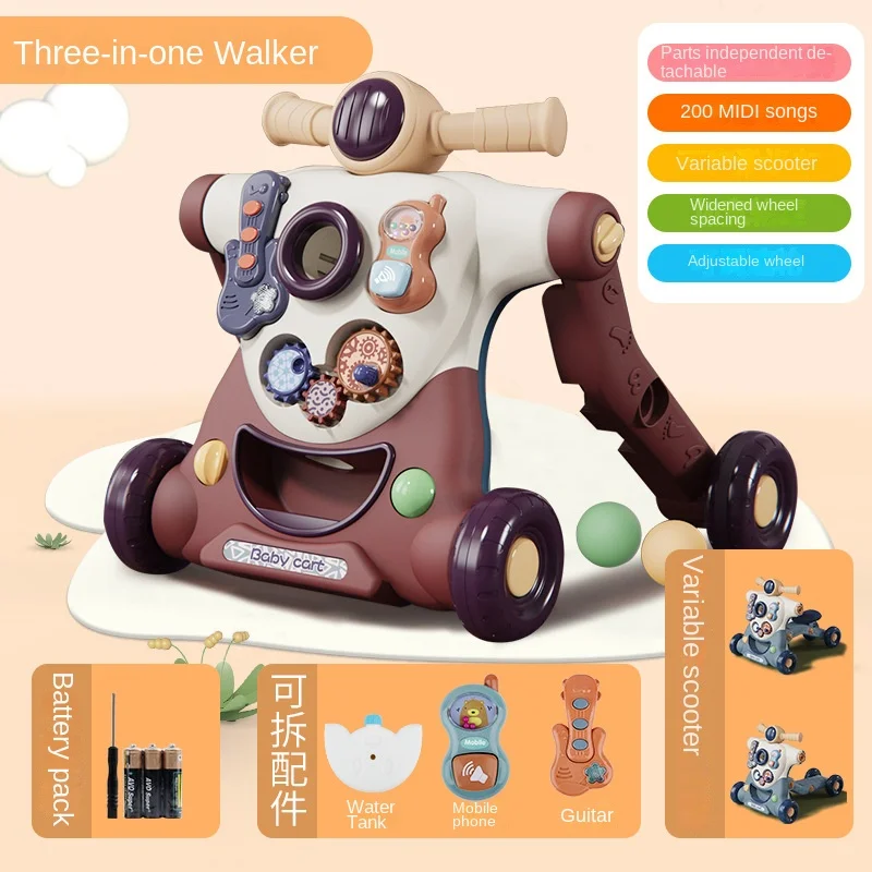 Baby walker toddler stroller sliding and anti rollover multifunctional early walking education three in one walking toy car baby