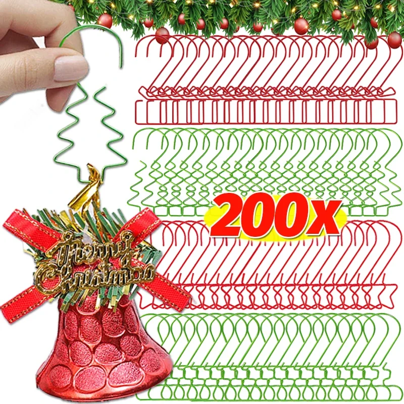 20/200PCS Mini S-Shaped Hooks DIY Christmas Tree Ball Pendant Hanging Ornaments Hook Multipurpose Home New Year Party Decoration