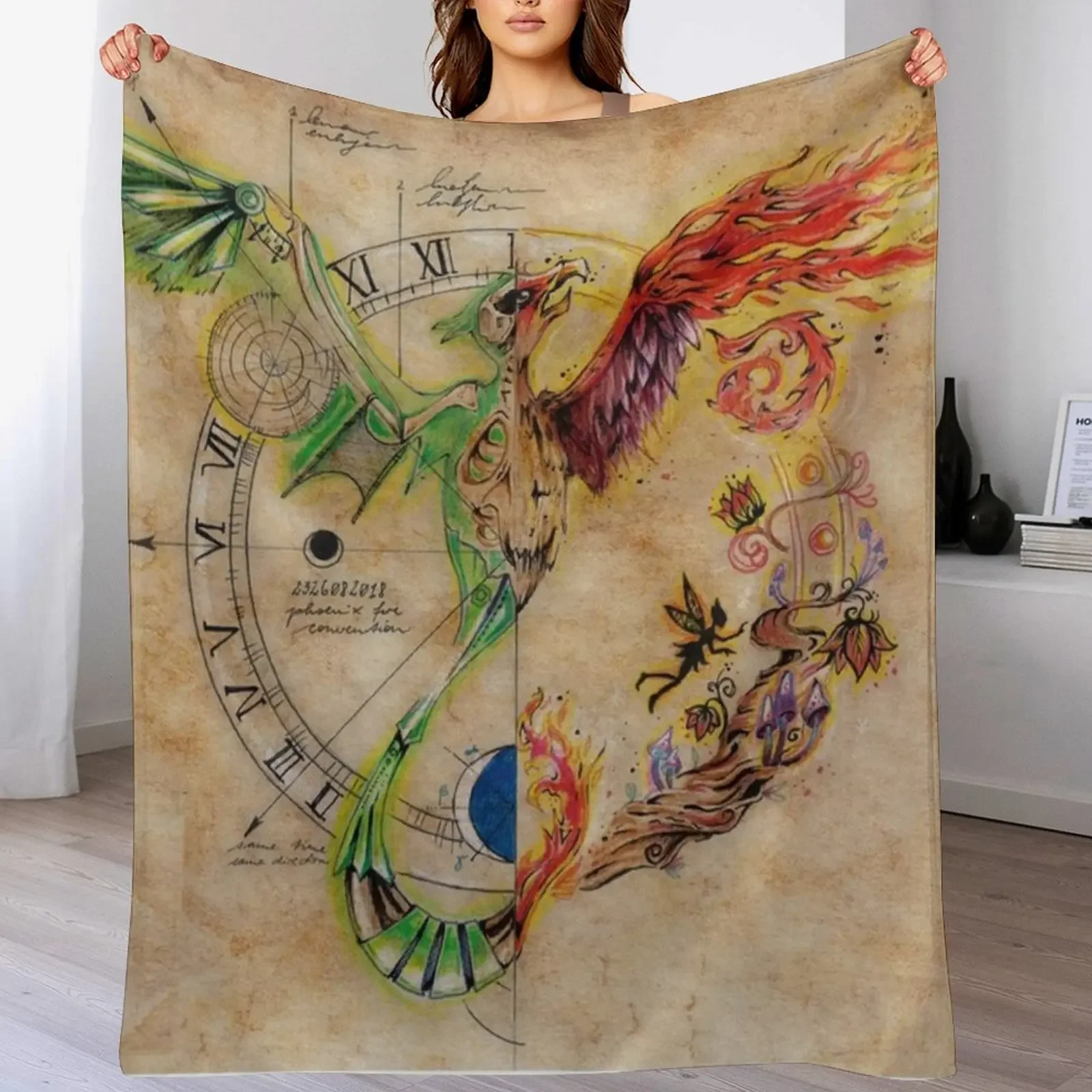 

Phoenix Fire Convention Design 2018 Throw Blanket Sleeping Bag Thins Plaid on the sofa Decorative Sofas Blankets