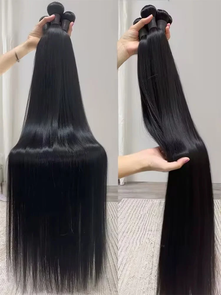 

40-дюймовый 15A прямой пучок бирманских человеческих волос, 1/3/4 пучка, сделка, человеческие волосы высшего качества, натуральные черные наращивания