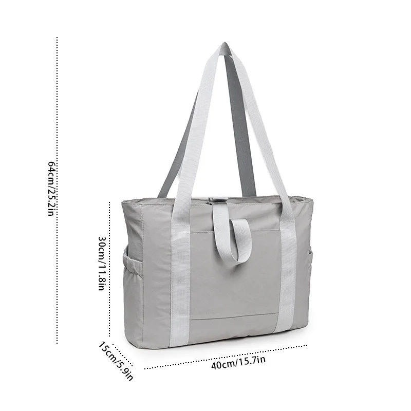 Casual Large Capacity Women Tote Bag University Laptop Travel Handbags Gym Yoga Shoulder Bags with Yoga Mat Buckle for Sports