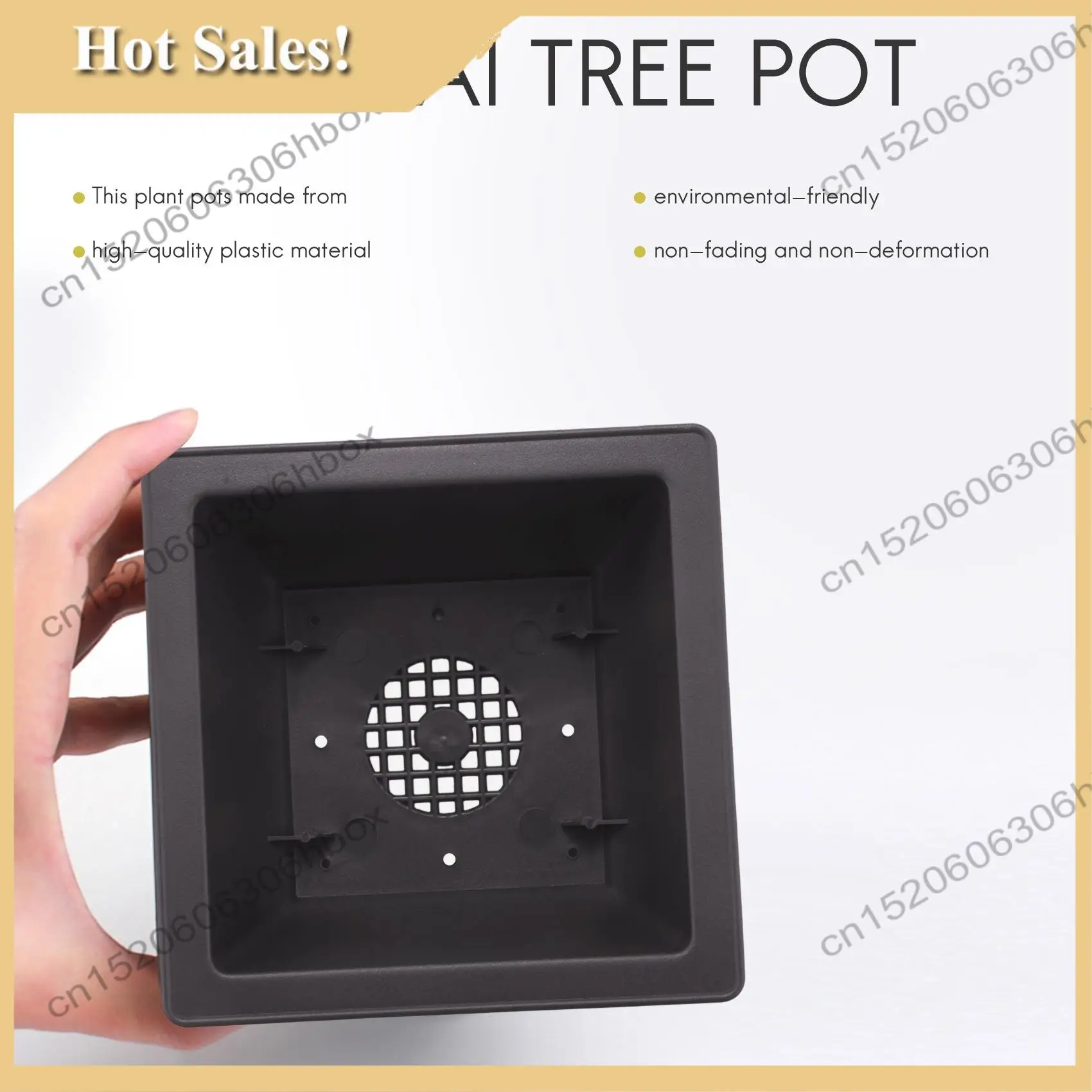

-HOPE 15 PCS 4.7 Inch Flower Pot, Square Plastic Bonsai Training Pot, Flower Succulent Flower Pot Container, For Garden, Interio
