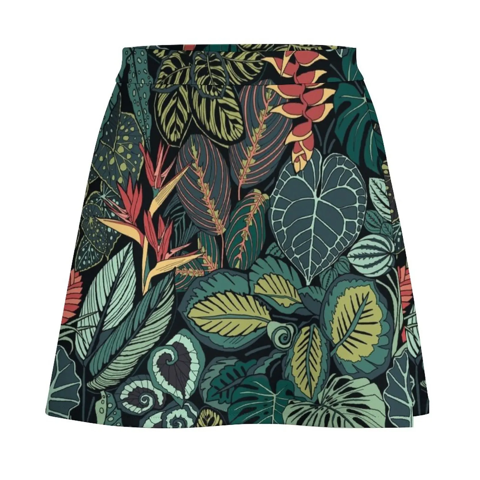 Rainforest Leaves Mini Skirt luxury women's skirt sexy skirt new in external clothes Women's dress Mini