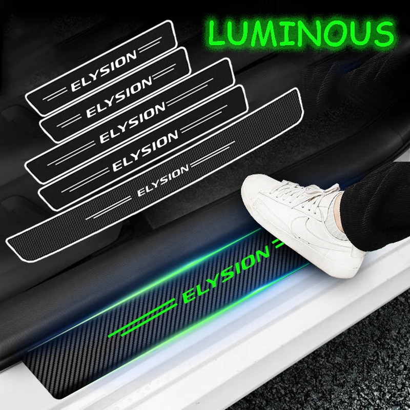 Luminous for Honda ELYSION Logo Car Door Threshold Scuff Plate Decals Sill Protector Stickers Auto Door Entry Pedal Guards