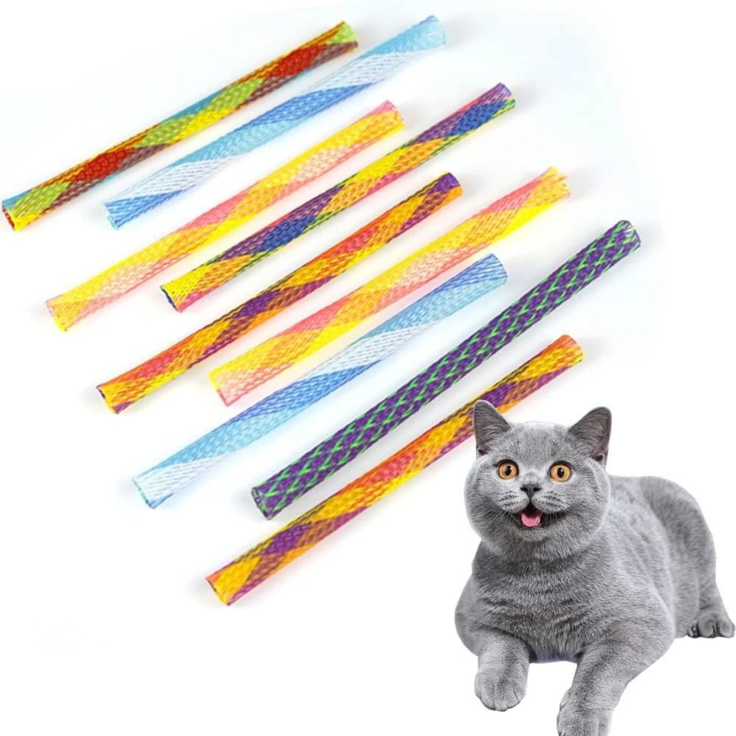 Durable, soft, and colorful plastic coil toy collection for frisky cats of all ages. Promotes mental stimulation, hours of fun,