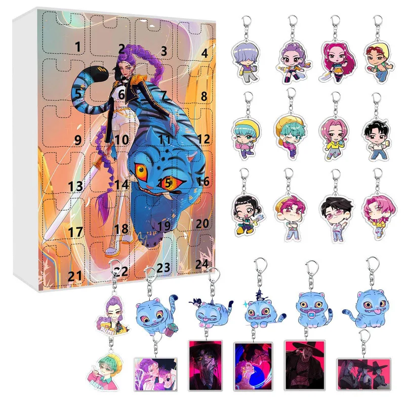

В наличии Kpop Demon Hunters Rumi Mira Zoey Фигурка Брелок-Акриловый кулон Trendy_blind_box Рождественский календарь обратного отсчета Подарок для мальчиков