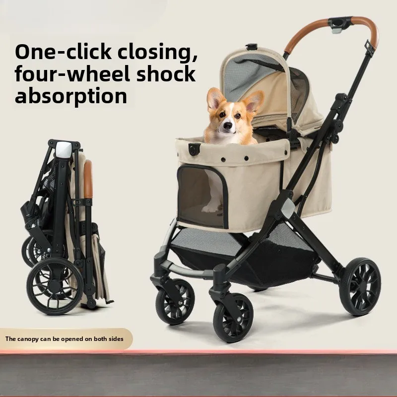 

Foldable Pet Stroller Lightweight Dog Cat Carrier Outdoor Shopping Cart for Small Pets