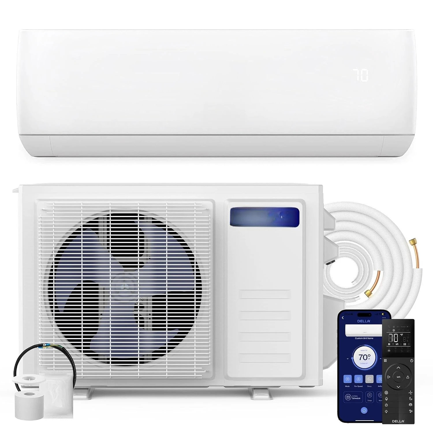 Motto Series 12000 BTU Mini Split AC, Cools up to 550 Sq.Ft, 19 SEER2 230V, Energy Efficient, Ductless Inverter System,, Custom