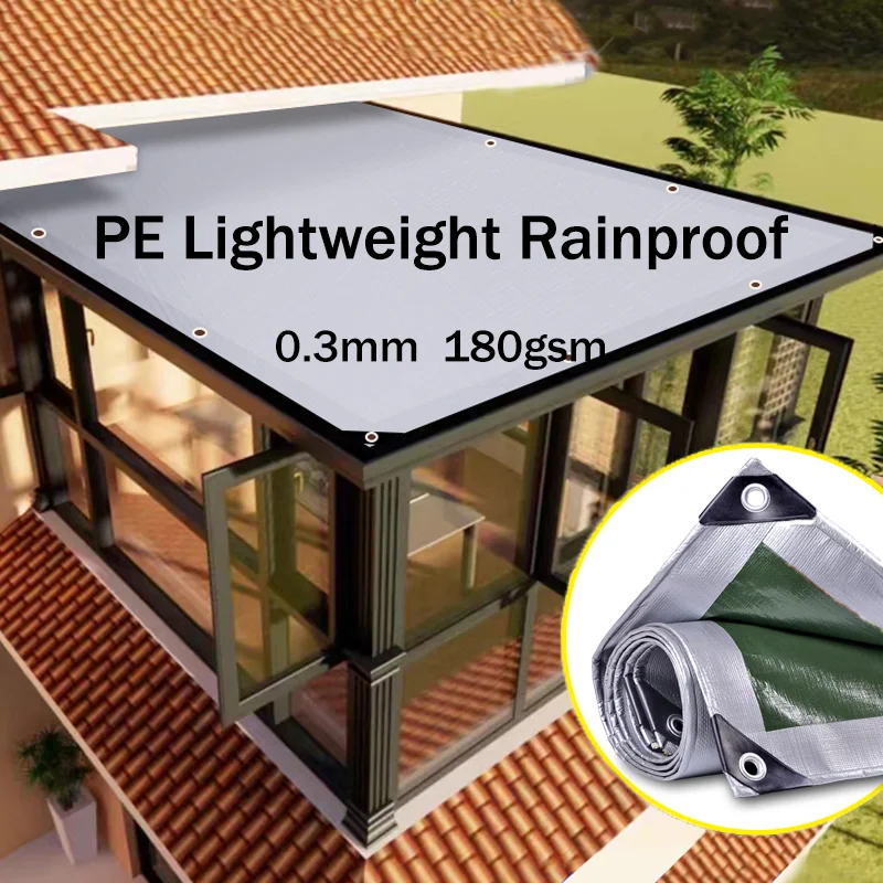 0.3mm Thick Outdoor Tarpaulin Garden Balcony PE Rainproof Cloth Door Window Clear Tarps Waterproof Tarpaulin