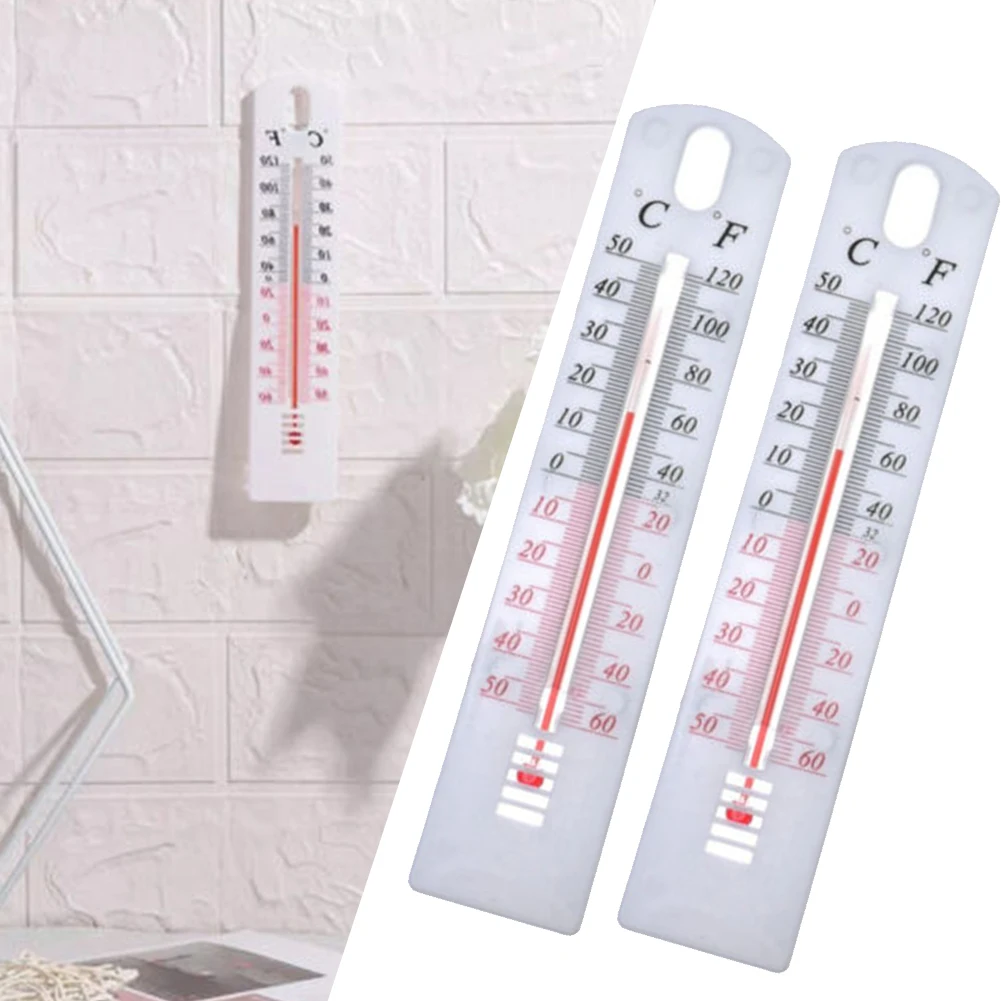 2x Wall Thermometer Indoor Outdoor Hanging Garden Greenhouse House Office Room Large Clear Display For Wall Mounting