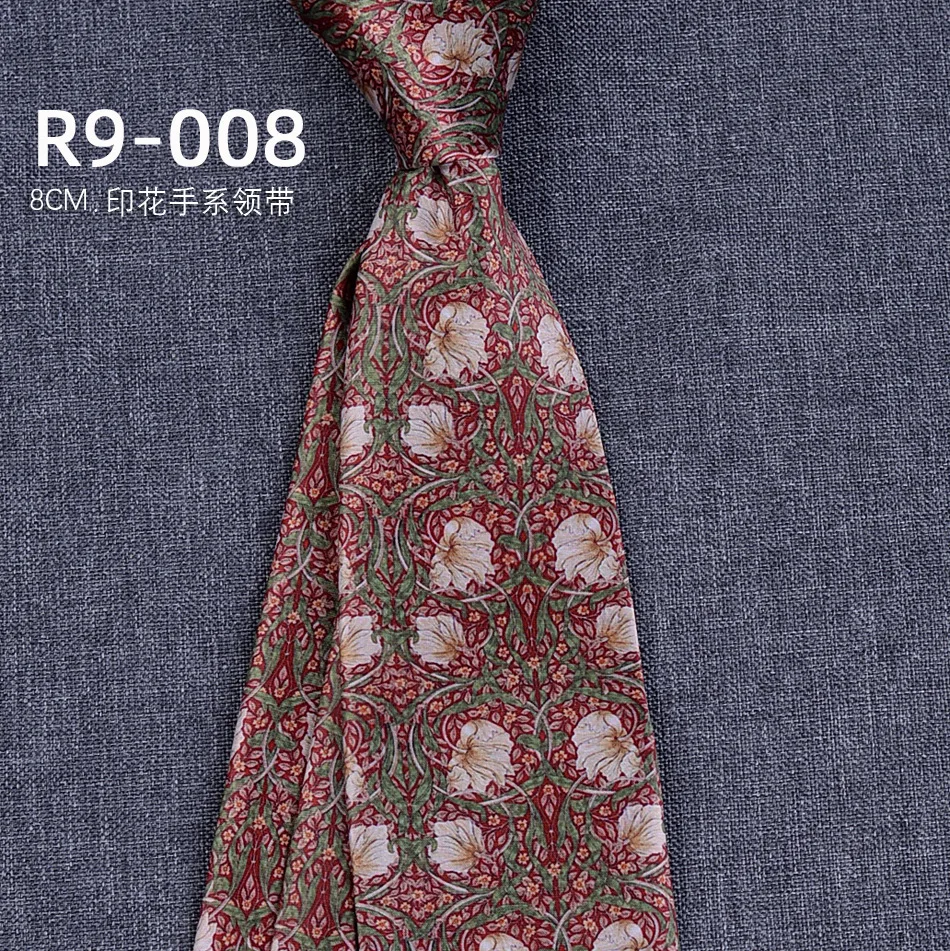New 8CM Mens Necktie Print Patterns Classic Ties For Man Groom Groomsman Imitation Silk Floral Neckwear Wedding Accessories