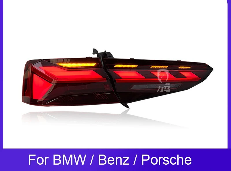 A5 S5 17-20 Tail Lights, LED Daytime Running Lights, Sequential Turn Signals, Brake Lamps for Audi A5 S5, Rear Light Assembly