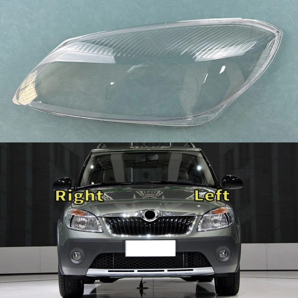 For Skoda Fabia 2012 2013 2014 Car Front Headlight Cover Auto Headlamp Lampshade Lampcover Head Lamp light glass Lens Shell Caps