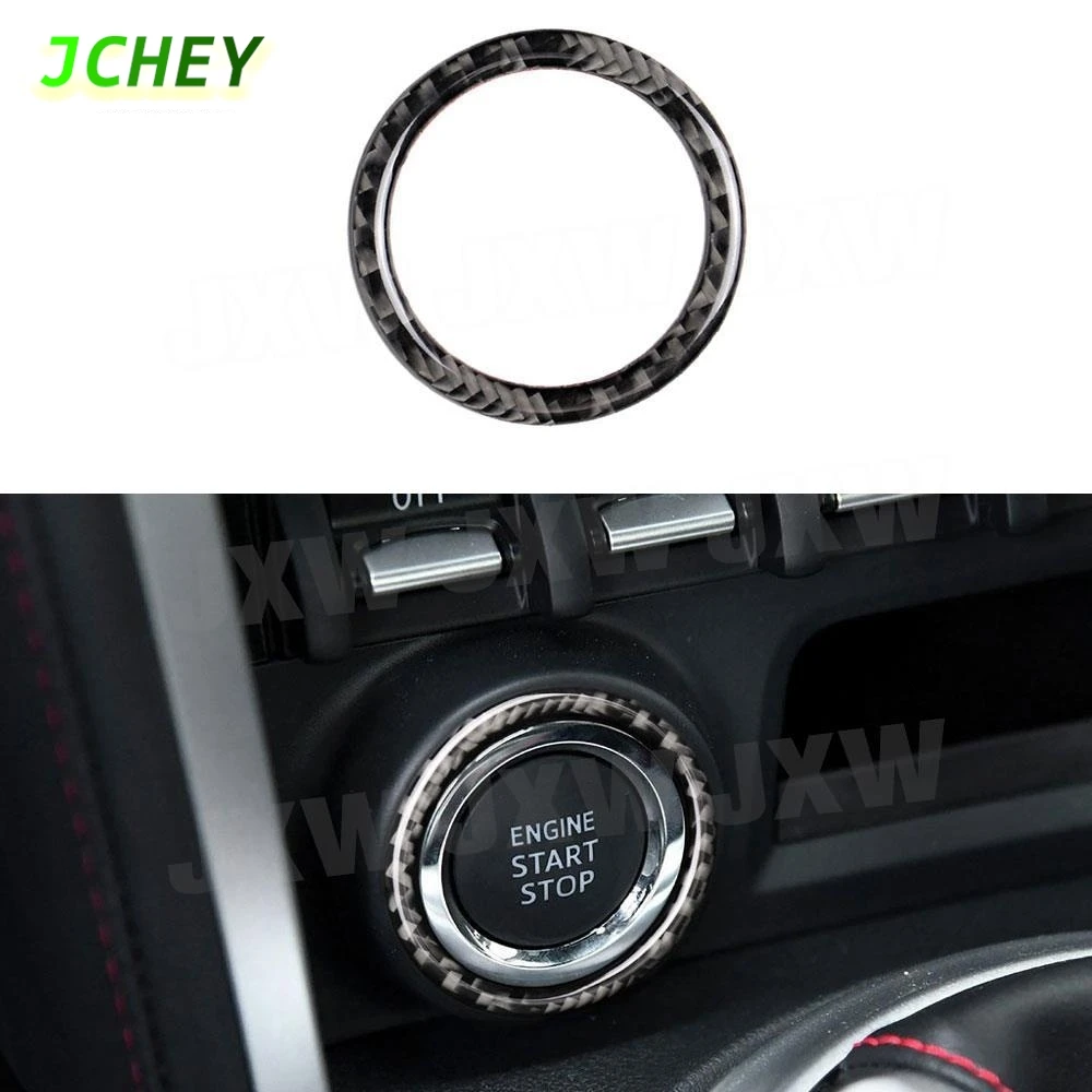 

JCHEY углеродное волокно, запуск двигателя автомобиля, стоп, кнопка зажигания, кольцо, накладка на рамку, наклейка для Toyota GT86 FT86 ZN6 Subaru BRZ 2013-2017