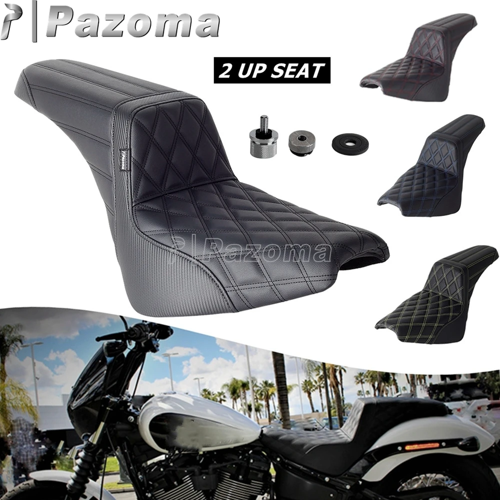 

4Colors Comfortable Two UP Seats Motorcycle Driver Front Rear Passenger Seat For Harley Softail Street Bob Slim Deluxe 2018-2024