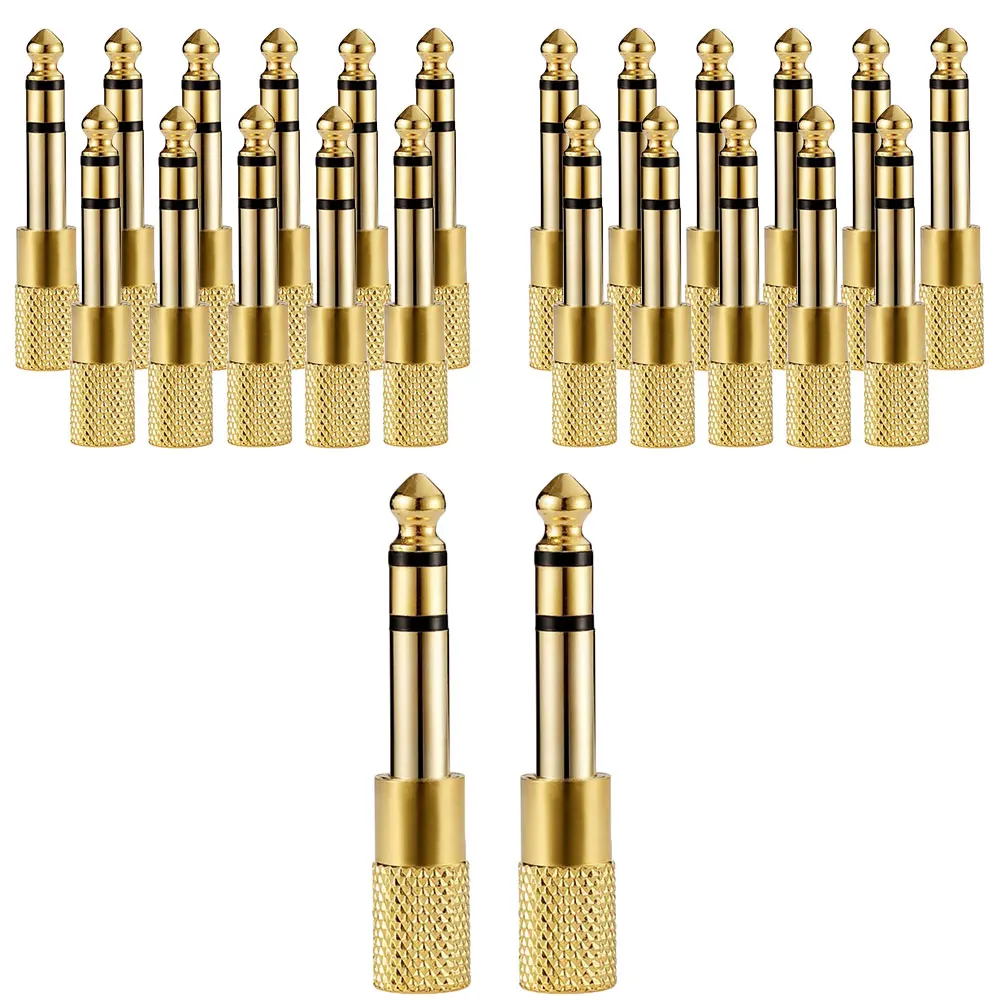 3.5mm (1/8\'\') Plug Male to 6.35mm (1/4\'\') Plugs Jack Female Stereo Pure Copper Adapter for Mixer Speaker Guitar Mic Cables