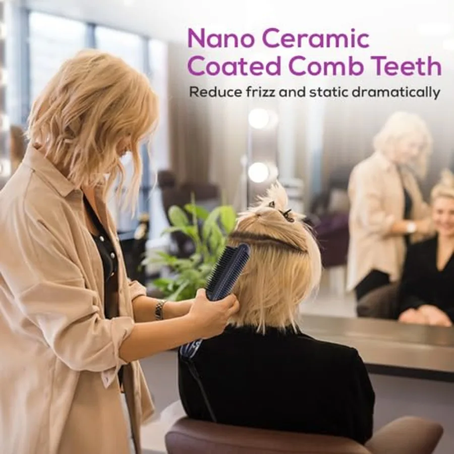 أداة تجعيد وتمليس الشعر 2 في 1 للشعر المجعد الناعم والمجعد مع تقنية أيونية وتسخين سريع حتى 450 فهرنهايت احترافي #5