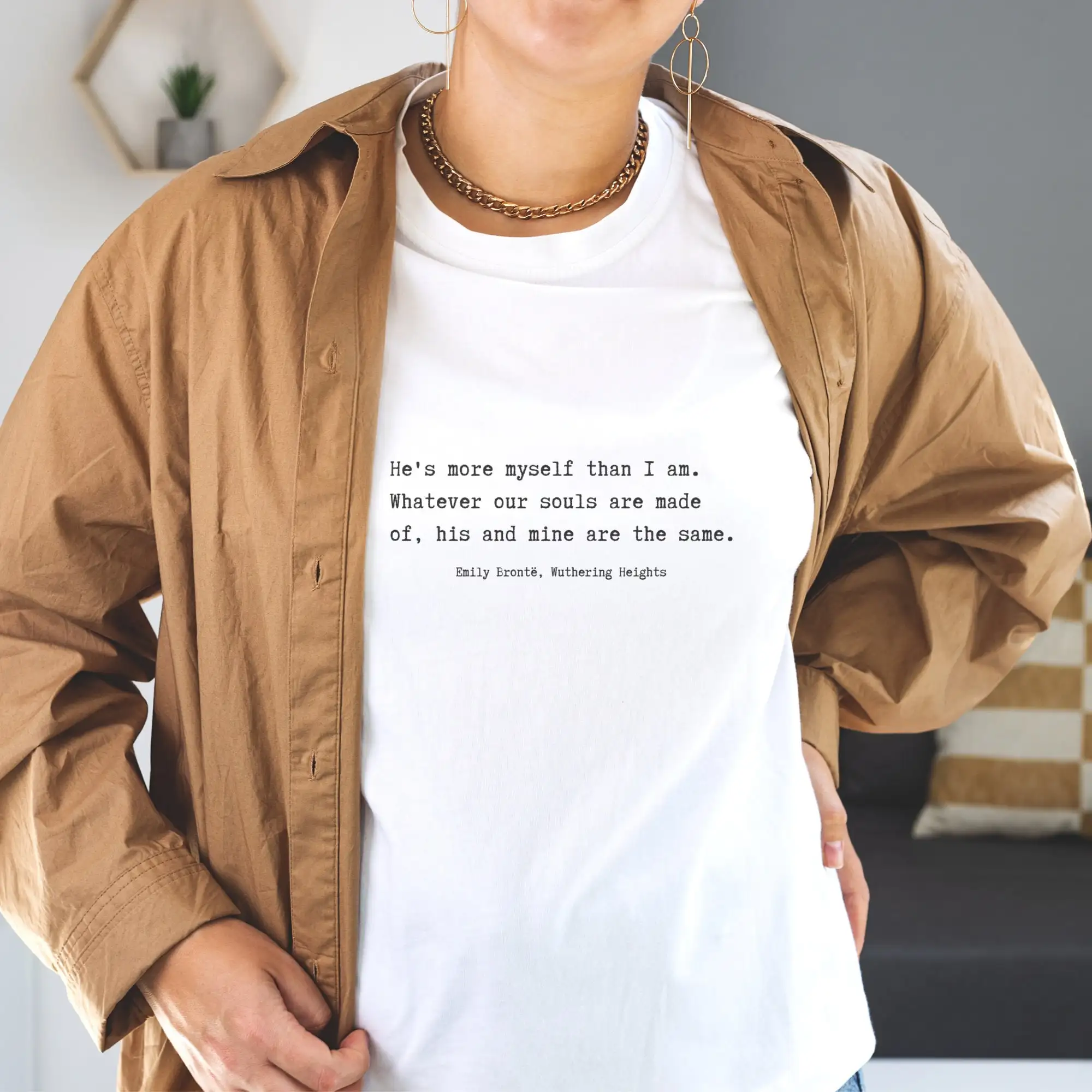 Wuthering Heights Unisex Crewneck T shirt, Book Nerd Bookworm Gifts, Fall Vibes, Book Quote Tee, Romance Quote Gift