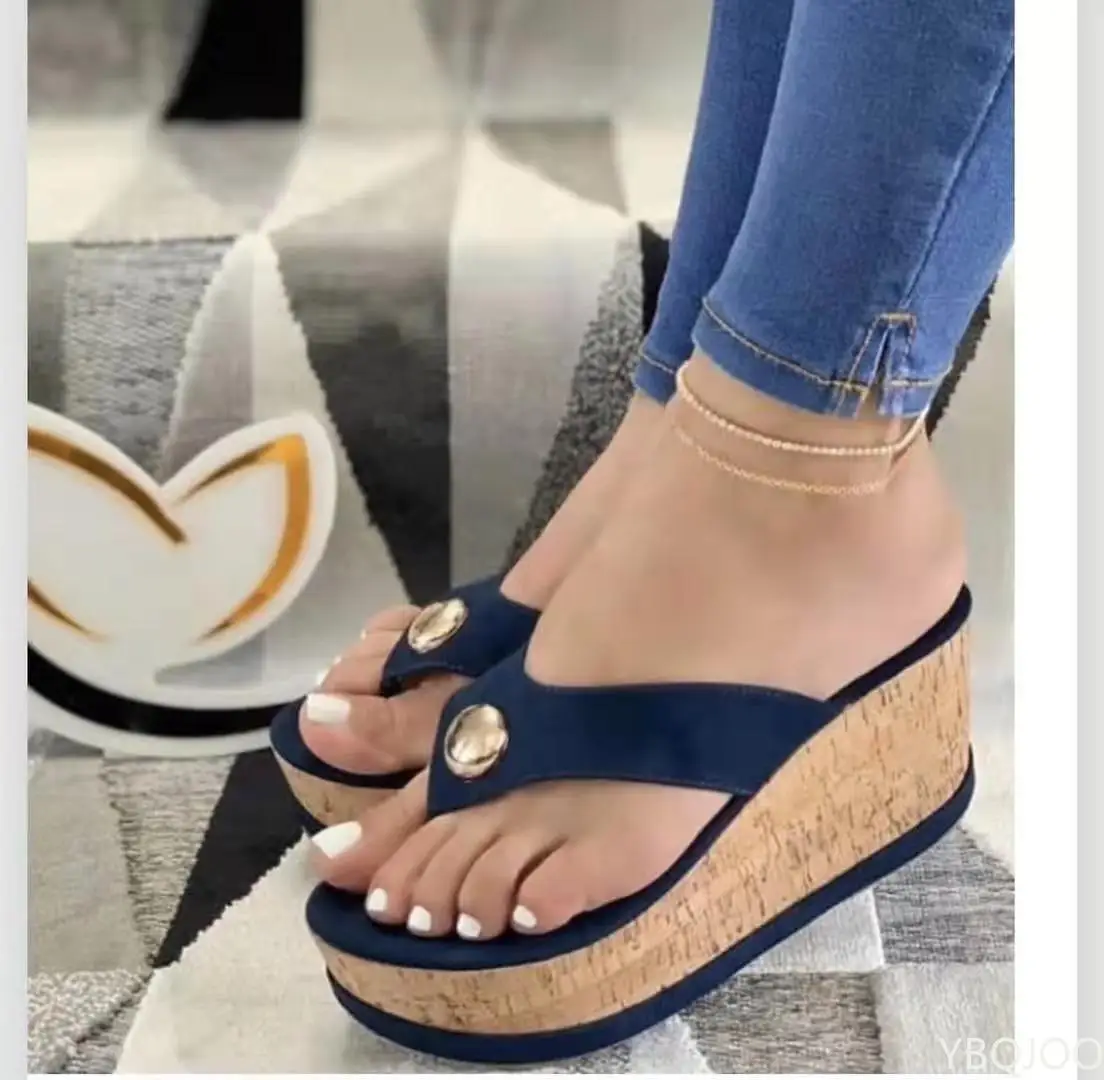 2022 Summer Women\'s Shoes Women Plus Size Beach Women Sandals Wedge Slippers Women Platform Sandals Zapatillas Muje