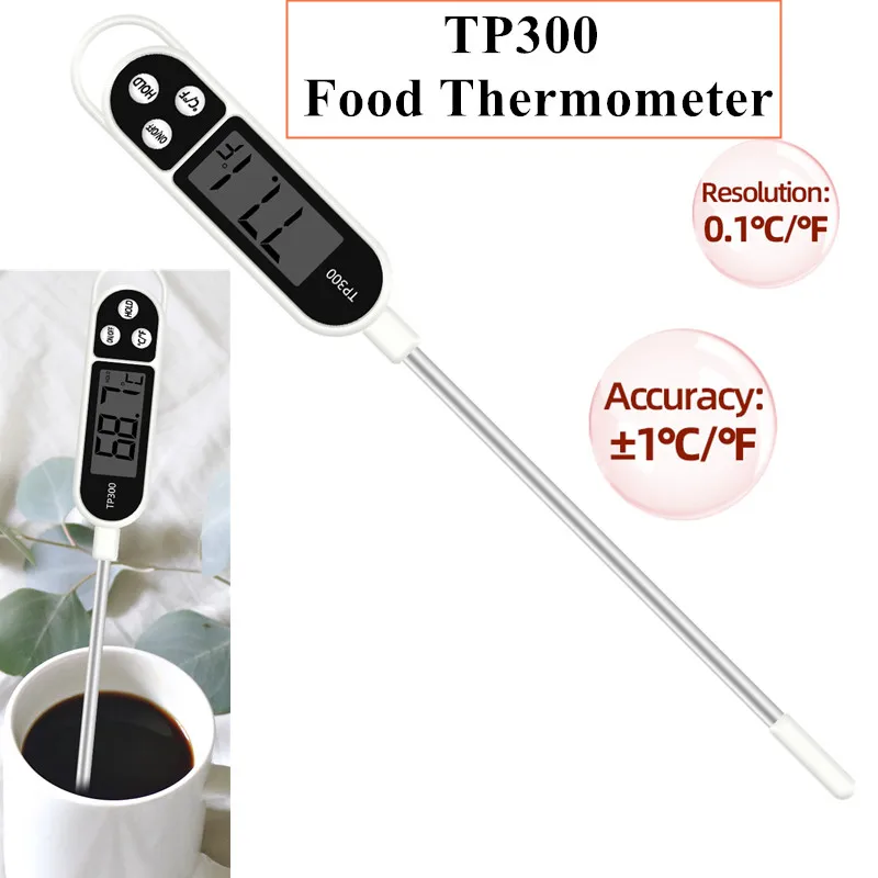 

TP300 Household Digital Food BBQ Meat Thermometer Cooking Food Kitchen Probe Water Milk Oil Liquid Oven Thermometer