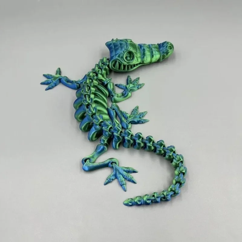 Gem Articulated Crocodiles Rotatable 3D Printed 3D Crocodiles Toy Poseable Joints Surprise Children Toy Gifts