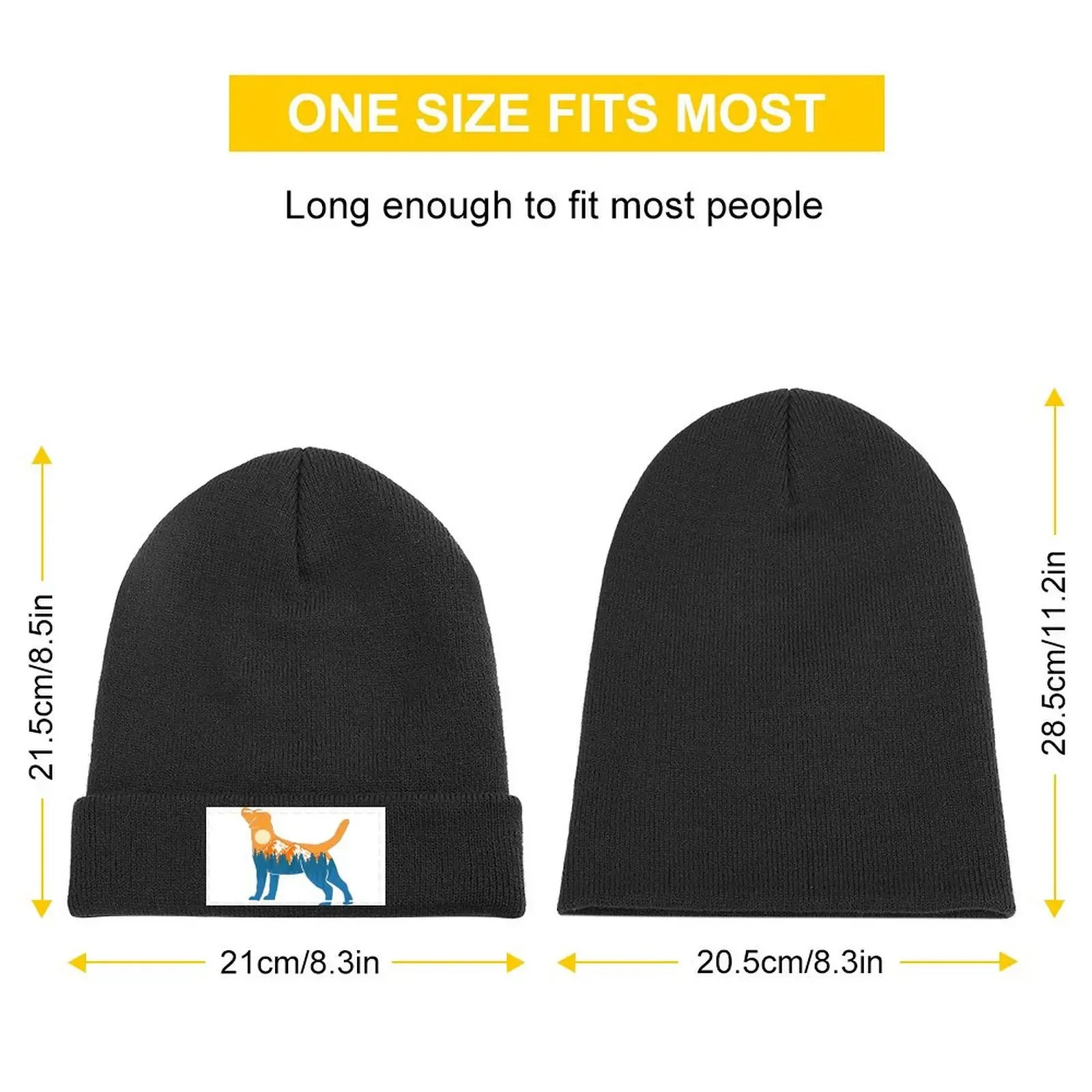 labrador Dog Silhouette Sunset Nature Mountain Gift Knitted Cap Mountaineering Hip Hop tea Hat Designer Hat Women Hats Men's