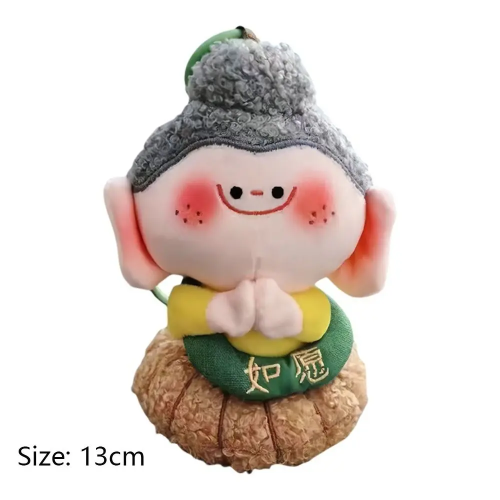 Fashion Cartoon Stuffed Plush Keychain Pendant Gifts Toys Key Rings Buddha Doll Toy Bag Decor Hanging Ornaments