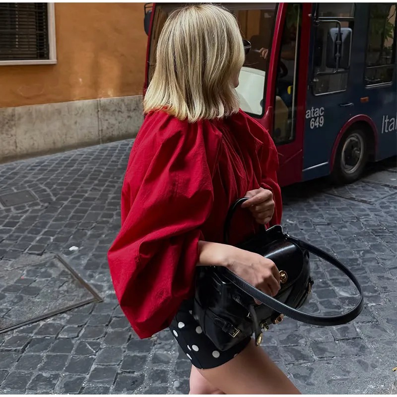 Rollkragen-Oversize-Cropped-Jacken für Damen, Street-Style, Lange Ärmel, Reißverschluss, Einfarbig, Locker Sitzende Mäntel, Schicke Damen-Oberbekleidung, Neuheiten – Detail 5