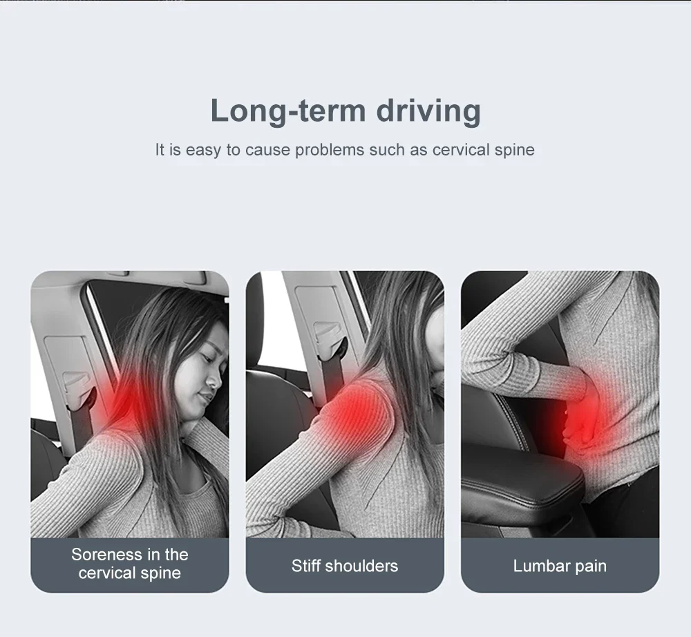 Car Neck Headrest Pillow Electric Massage Pillow Cushion Automobiles Seat Neck Rest Auto Seat Head Support Neck Protector