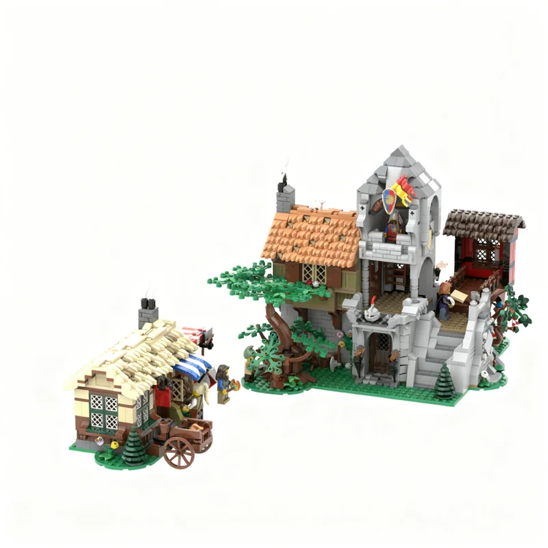 

2371PCS MOC Medieval Castle Manor Baron Build Model Collectible Display DIY Creative Building Blocks Gift Decoration Building