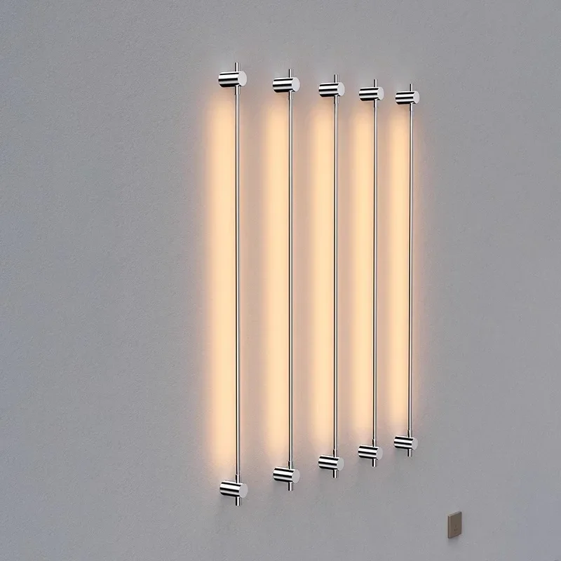 

Personalized line wall lamp light luxury yellow bronze simple hotel aisle mirror headlamp long wall lamp