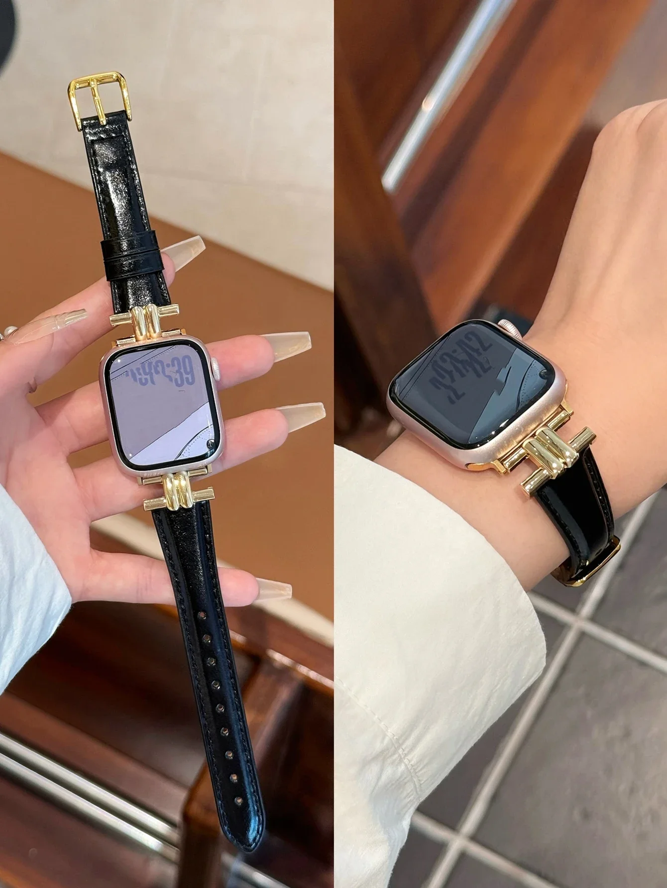 Nice Leather loop Correa For Apple Watch band Series 10/9/8/7/6/5/4/3/2/1 SE 38mm 40mm 41mm 42mm 44mm 45mm 46mm 49mm Strap