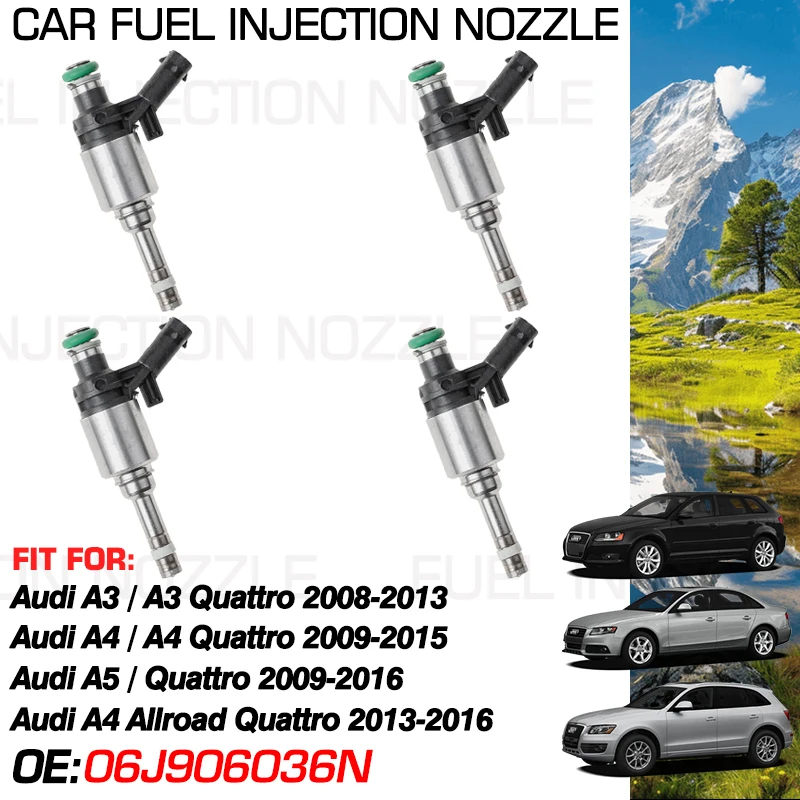 Car Fuel Injectors Nozzle Injection for Audi A3 Quattro 2008-2013 Audi A4 Quattro 2009-2015 Audi A5 Quattro 2009 2010 06J906036N