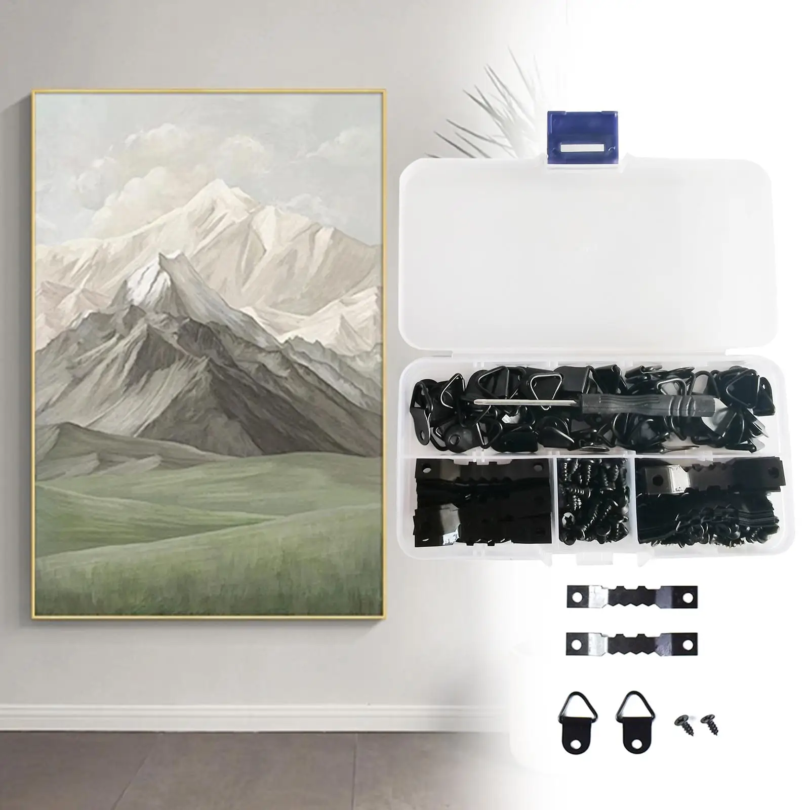 251x Picture Hangers Kit Triangle Hanging Bracket for Hanging Painting image 3