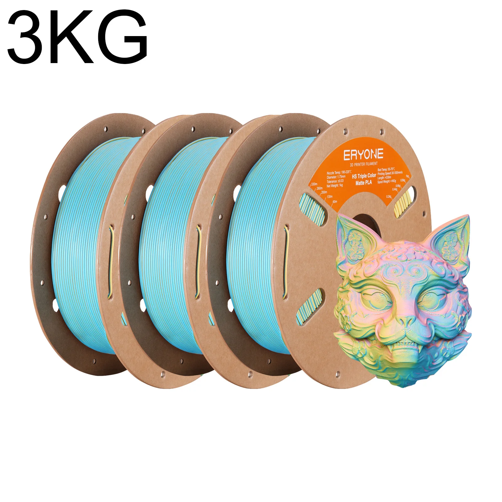 ERYONE 3KG Promotie PLA Matte driekleurige Filament 1.75mm Voor 3D-printen FDM Printer Snelle levering Nieuwe aanwinst 1kg/Spoel