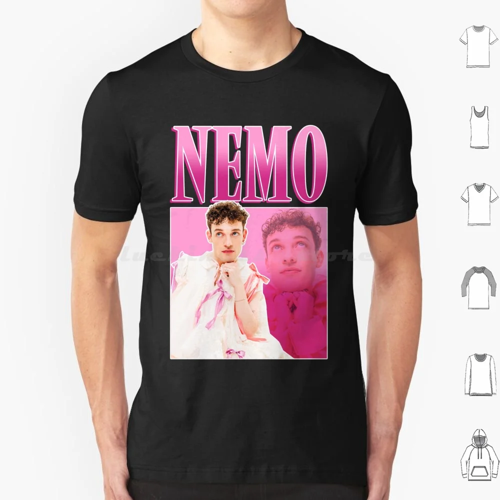 نيمو مسابقة أغنية الرمز 2024 سويسرا الفائز ميرش تي شيرت قطن للرجال والنساء لتقوم بها بنفسك طباعة نيمو رمز سويسرا 2024 Esc #1