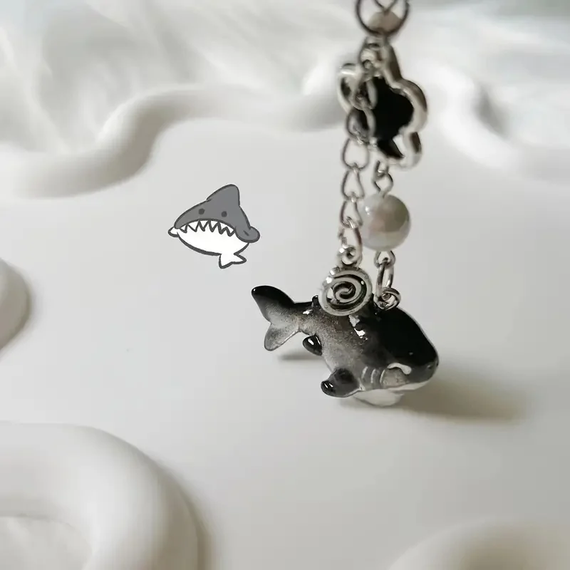 1szt Y2k Cute Simulation Marine Animal Shark Chain do telefonu komórkowego, kamery Ccd, małych akcesoriów do zawieszek dekoracyjnych