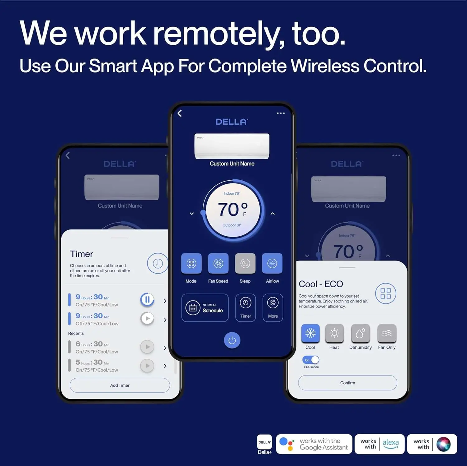 DELLA Econo Series 11000 BTU Mini Split Air Conditioner 17 SEER2 with Heat Pump, Cools up to 550 Sq.Ft, Wifi Enabled AC & Heater