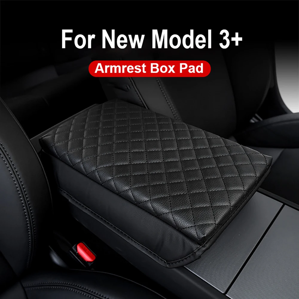 Copertura del bracciolo in pelle PU per Tesla Model 3 + Y 3 Highland Center Console Protector Soft Arm Rest Cushion Box Pad accessori per auto