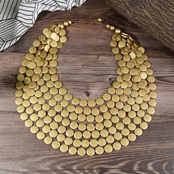New 1pcs 7 Layer Multi-color Necklace Women Wooden Chips African Choker Necklace For Women Party Wedding Dress Jewelry Gifts