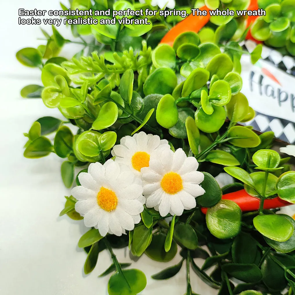 

Пасхальный венок с эвкалиптом и морковью, декоративные подвески для двери, гирлянда для создания праздничной атмосферы на стене, для торговых центров