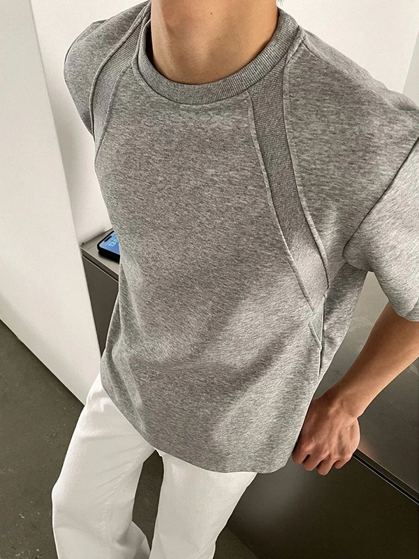 

Мужская летняя футболка New Cleanfit с коротким рукавом, деконструированный крой Boxy Fit, из плотного хлопка Space Cotton